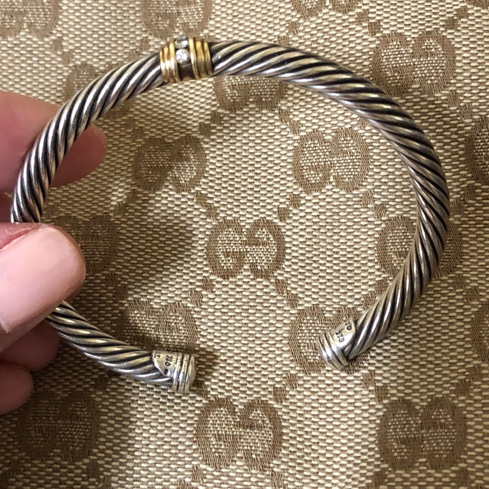 David Yurman diamond stackable cuff